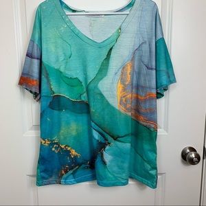 MISSLOOK V-neck short sleeve shirt. Large